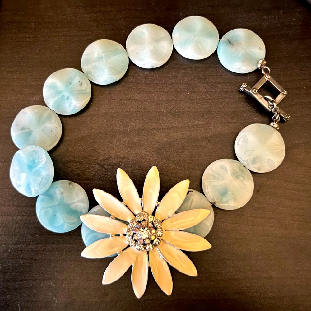 Vintage dyed jade necklace